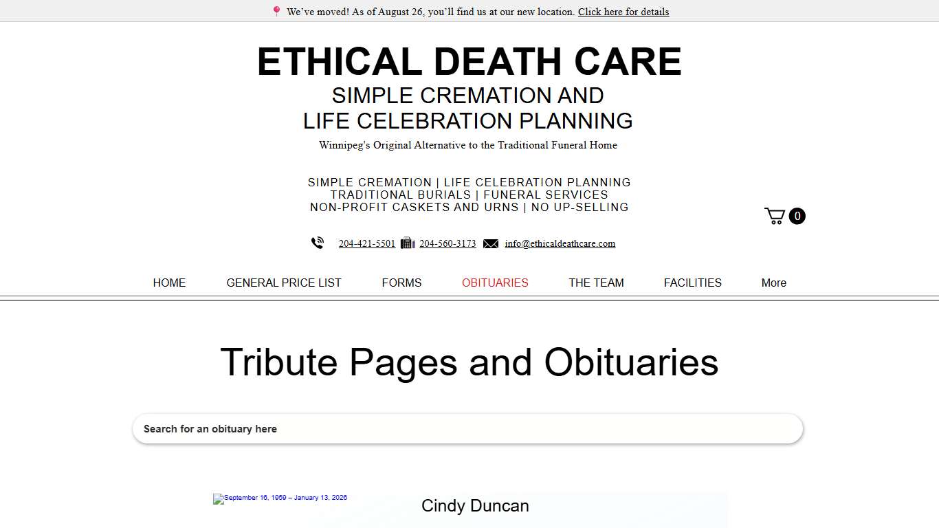 Obituaries Ethical Death Care Cremation & Funeral Winnipeg